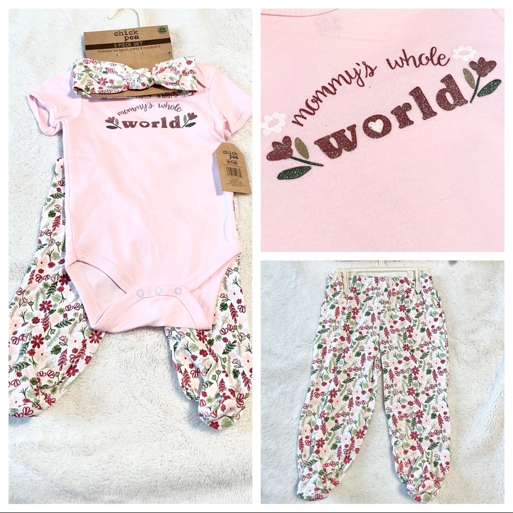 NWT Baby 3pc MOMMY’S WHOLE WORLD Onesie Set - Picture 1 of 7